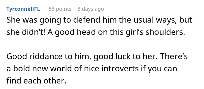 Reddit comment about an introverted GF who was forced to go on a bar crawl for her boyfriend's birthday. Reddit comment about an introverted GF who was forced to go on a bar crawl for her boyfriend's birthday.