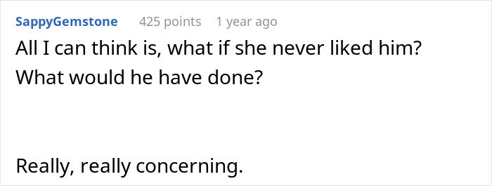 A social media comment expressing worry for a woman who finds her husband's memory box and stalkerish tendencies. A social media comment expressing worry for a woman who finds her husband's memory box and stalkerish tendencies.