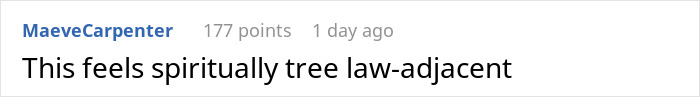 Comment comparing HOA water scam to spiritual tree law Comment comparing HOA water scam to spiritual tree law