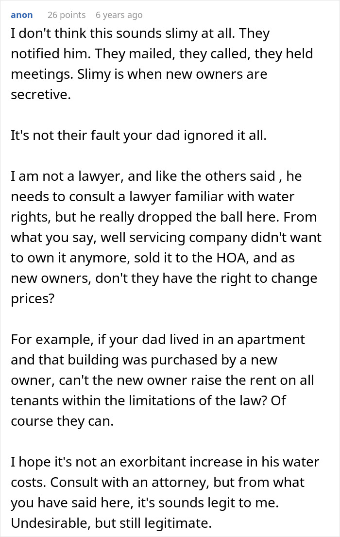 Discussion about HOA notifying owner and legitimacy of water price changes Discussion about HOA notifying owner and legitimacy of water price changes