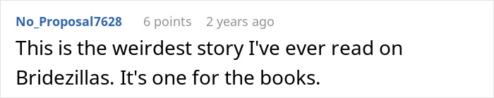 Comment calls the wedding planning story the weirdest on Bridezillas