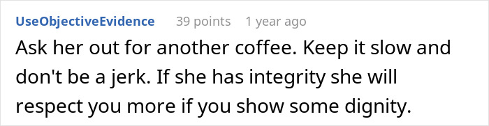 Suggestion to keep dating slow and show dignity to gain respect after affair Suggestion to keep dating slow and show dignity to gain respect after affair