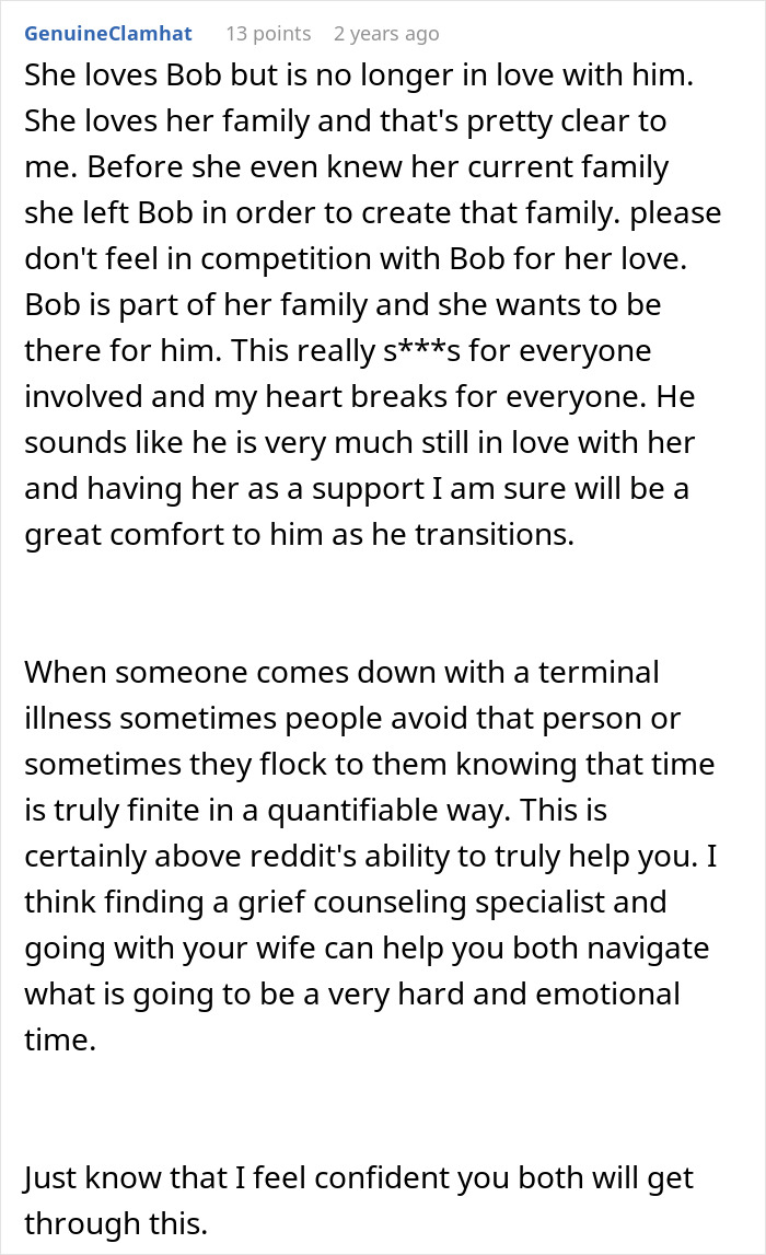 Husband's accident ends his marriage, but his ex-wife refuses to leave his side, showing her lasting care.