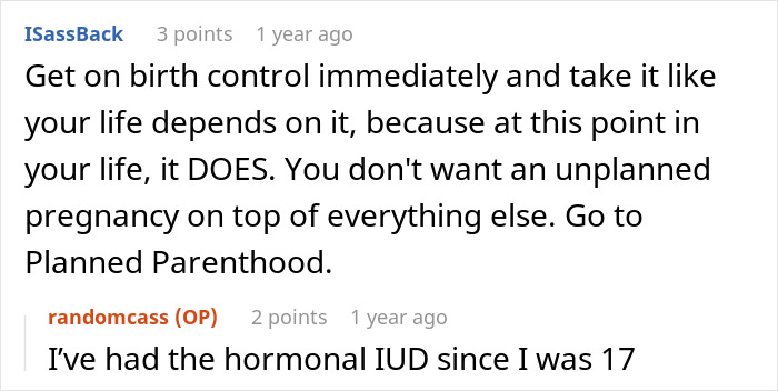 A woman asked to leave home after refusing to follow one rule discusses birth control and unplanned pregnancy.