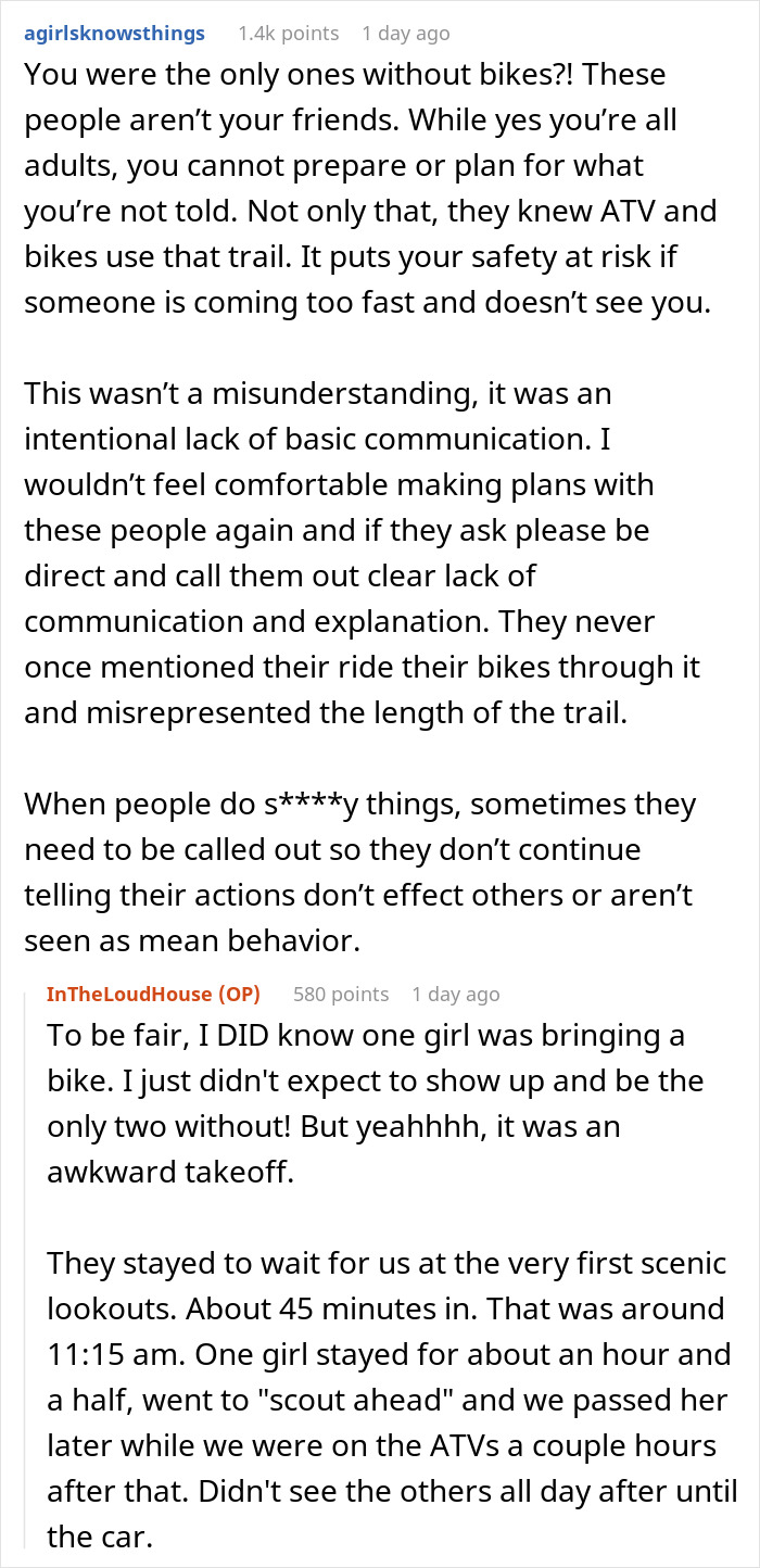 Woman Plans A Casual Hike With Friends, Ends Up Stranded On A Route Better Suited For Bikes And ATVs Woman Plans A Casual Hike With Friends, Ends Up Stranded On A Route Better Suited For Bikes And ATVs