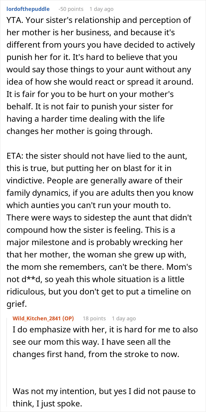 Detailed Reddit comments about sibling boycott and dementia family conflict Detailed Reddit comments about sibling boycott and dementia family conflict