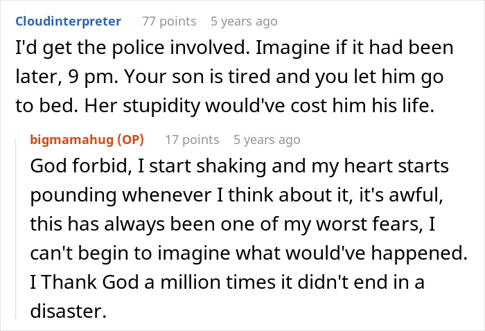 Reddit comments expressing anger and concern for the child's life due to the MIL's actions regarding his insulin.