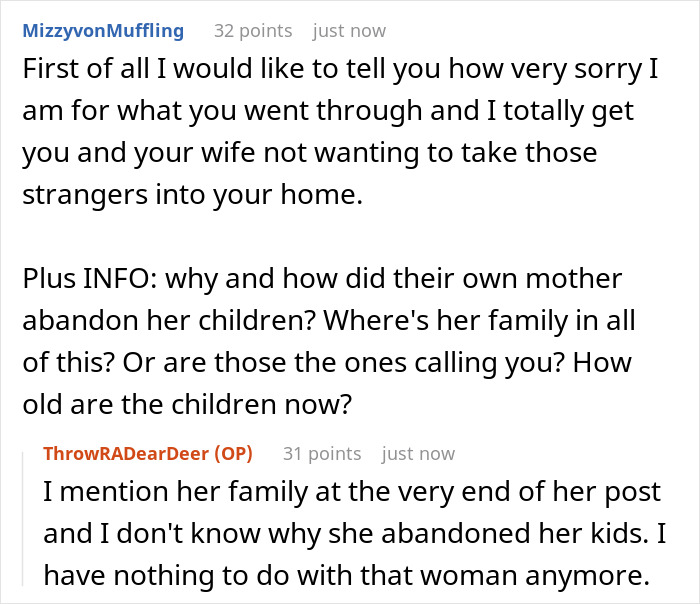 Apology and questions about abandoned children in family conflict Apology and questions about abandoned children in family conflict