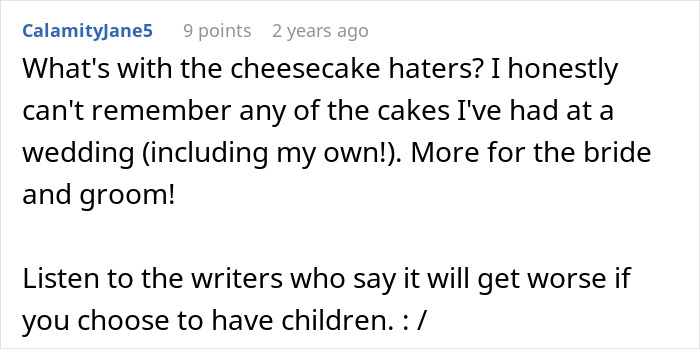 Comment on cheesecake popularity at weddings and bride and groom preferences Comment on cheesecake popularity at weddings and bride and groom preferences