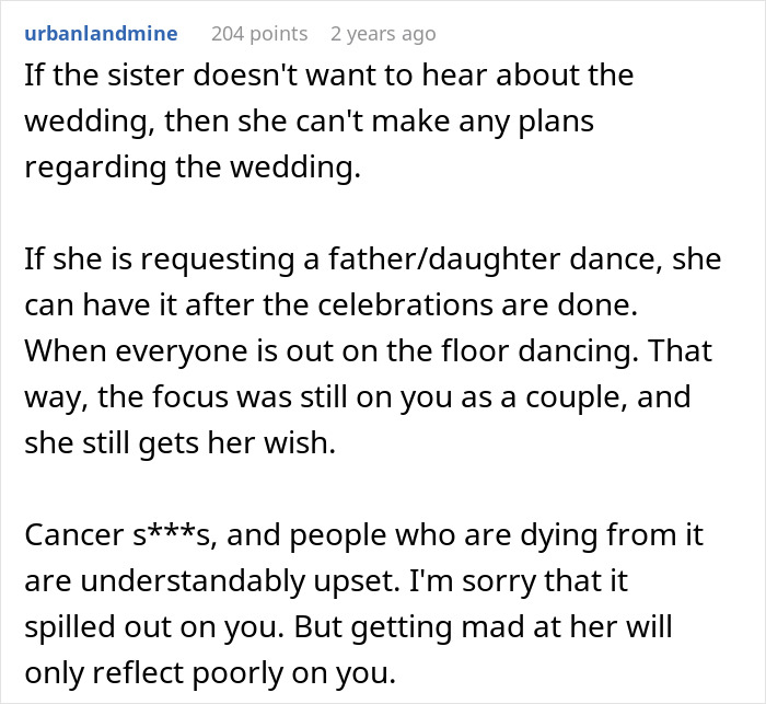 Couple Gets Annoyed That SIL With Cancer Is Taking Away From Their Wedding, It's Way Worse Than That Couple Gets Annoyed That SIL With Cancer Is Taking Away From Their Wedding, It's Way Worse Than That