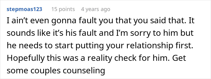 A Reddit comment suggests couples counseling for a husband whose pregnant wife wants a divorce. A Reddit comment suggests couples counseling for a husband whose pregnant wife wants a divorce.