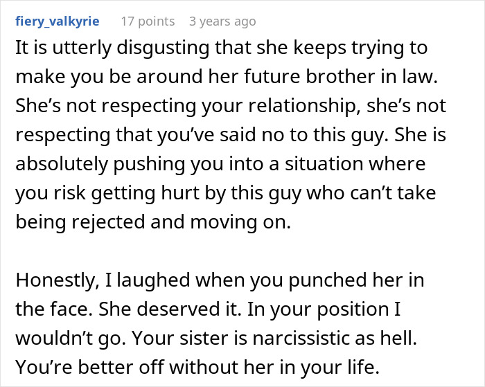 Comment criticizing sister's disrespect and narcissistic behavior with BIL Comment criticizing sister's disrespect and narcissistic behavior with BIL