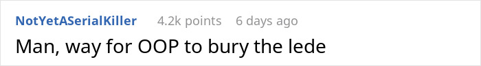 Comment about burying the lead in couple argument story Comment about burying the lead in couple argument story