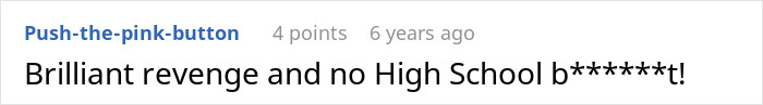 A comment praising the brilliant revenge against the restaurant that used employees for a scam.