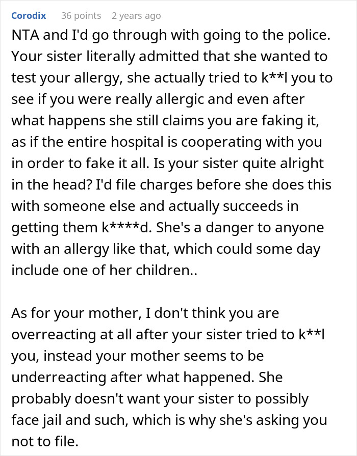 Sister Thinks Woman's Allergy Is A Lie, Her "Test" Gets Her Arrested Sister Thinks Woman's Allergy Is A Lie, Her "Test" Gets Her Arrested