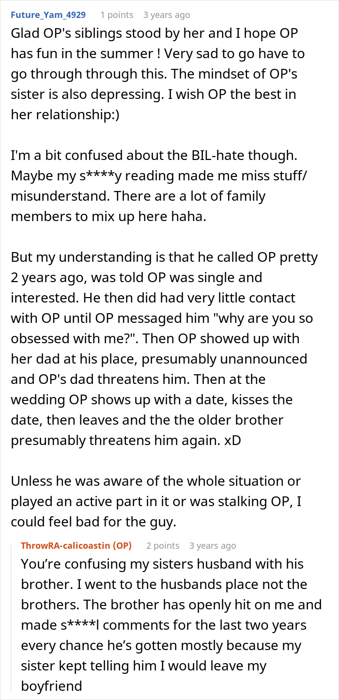 Discussion about creepy brother-in-law and family drama in Reddit comments Discussion about creepy brother-in-law and family drama in Reddit comments