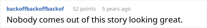 A comment stating nobody looks great in the story about parents refusing a bully on a beach trip. A comment stating nobody looks great in the story about parents refusing a bully on a beach trip.