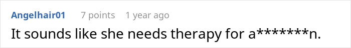 A comment suggesting therapy for the woman's gaming problem that affected her son.