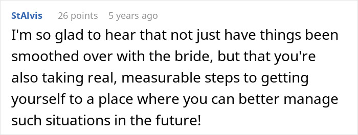 Comment on smoothing things over with bride and managing future panic attacks Comment on smoothing things over with bride and managing future panic attacks