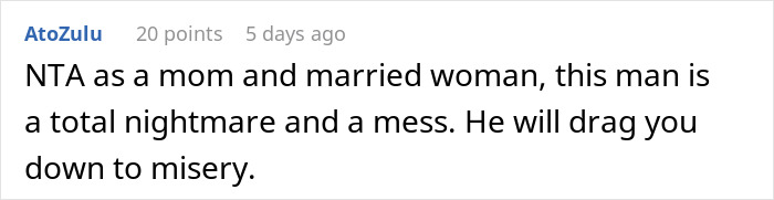 Comment describing a man as a nightmare and mess in a wife and husband context Comment describing a man as a nightmare and mess in a wife and husband context