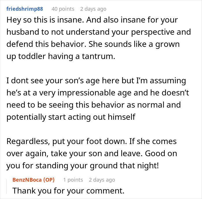 A comment section discussing a grandma who throws a fit before family vacation and clings to a toddler. A comment section discussing a grandma who throws a fit before family vacation and clings to a toddler.