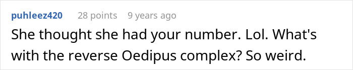 A comment about a woman's drunken tantrum over a honeymoon trip with her son, entertaining the whole hotel.