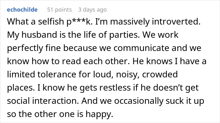 Reddit comment about how a massively introverted GF made a bar crawl not go well for her boyfriend's birthday. Reddit comment about how a massively introverted GF made a bar crawl not go well for her boyfriend's birthday.