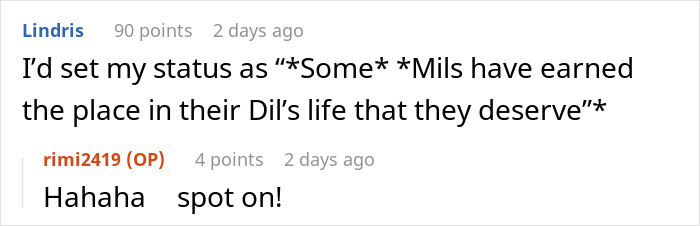 Comment on MILs earning their place in the son-in-law's life Comment on MILs earning their place in the son-in-law's life