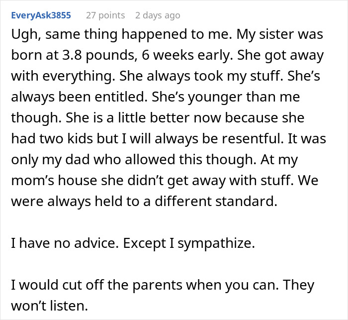 20YO Receives Special Treatment From Parents For Being Preemie, Bullies 18YO Causing Her To Leave 20YO Receives Special Treatment From Parents For Being Preemie, Bullies 18YO Causing Her To Leave