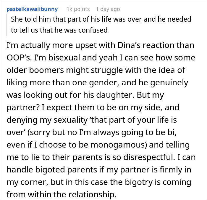 Person upset about daughter's fiancé dating men and prenup request Person upset about daughter's fiancé dating men and prenup request