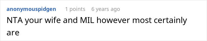 Comment blaming wife and MIL for negligence in allergy-related family issue