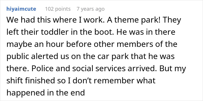 A comment about a parenting fail where a toddler was left in a car at a theme park, leading to arrest. A comment about a parenting fail where a toddler was left in a car at a theme park, leading to arrest.