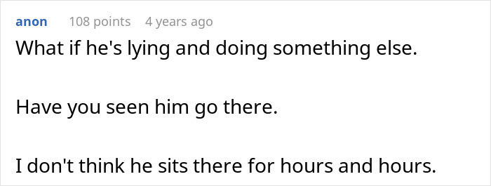 A Reddit comment questions if the husband of a pregnant woman is lying about grieving his late ex. A Reddit comment questions if the husband of a pregnant woman is lying about grieving his late ex.