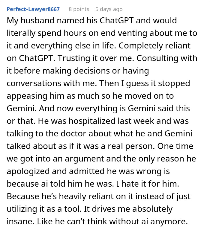Story of husband heavily relying on AI in marriage and its impact in AI echo chamber Story of husband heavily relying on AI in marriage and its impact in AI echo chamber