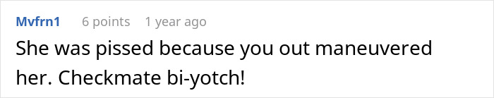 A comment about MIL showing up to son's wedding in white and the bride's reaction.