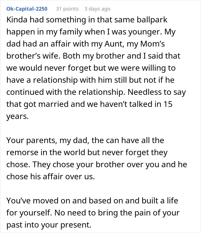 Comment sharing family affair story and importance of moving on Comment sharing family affair story and importance of moving on