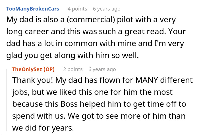 Comment about pilot dad and family bonding experience Comment about pilot dad and family bonding experience