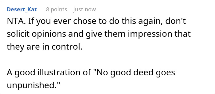 Desert_Kat comment on parents hijacking son's family vacation plans. Advises against letting parents control family vacation. Desert_Kat comment on parents hijacking son's family vacation plans. Advises against letting parents control family vacation.