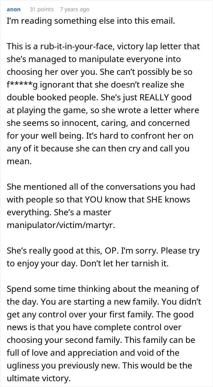 Woman Discovers Her Mom’s Secret Plans For Her Wedding Day, Cuts Off Every Family Member Involved Woman Discovers Her Mom’s Secret Plans For Her Wedding Day, Cuts Off Every Family Member Involved