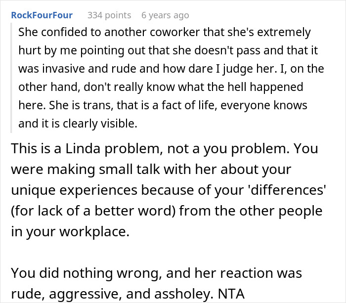 Trans Woman Mad At Coworker Who "Clocked" Her Identity, Which She Thought Was A Secret All Along