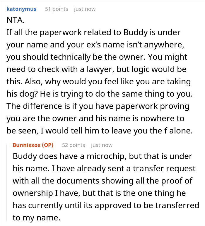 Advice on dog ownership paperwork and ex's claim dispute Advice on dog ownership paperwork and ex's claim dispute