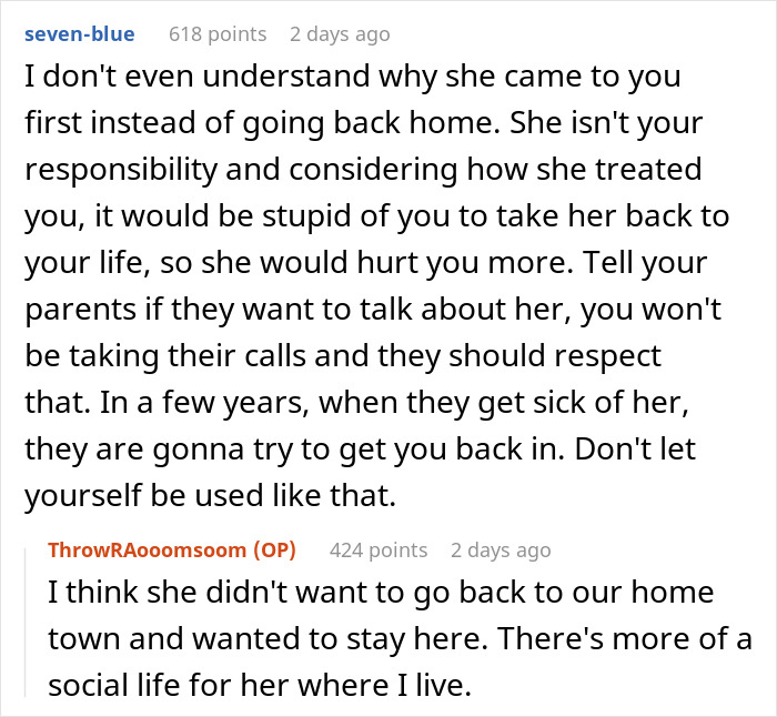 Woman refuses to take in homeless sister after one betrayal changes everything discussion