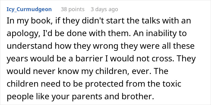 Comment on needing apology and protecting children from toxic parents Comment on needing apology and protecting children from toxic parents