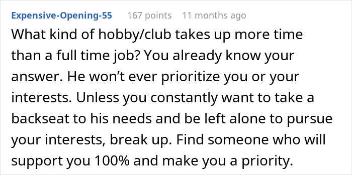 Woman Has A Moment Of Clarity And Dumps BF Who Tells Her What Is Actually Important To Him