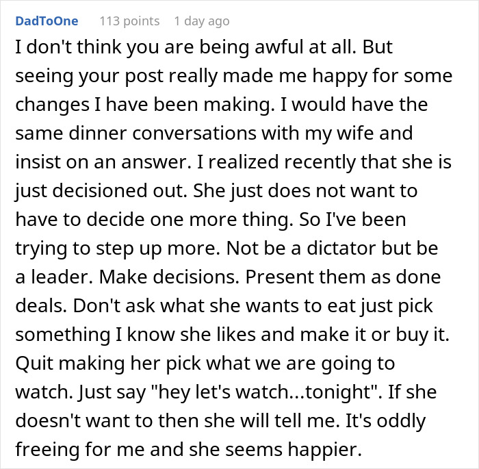 Husband shares experience on making decisions to support his wife and improve relationship