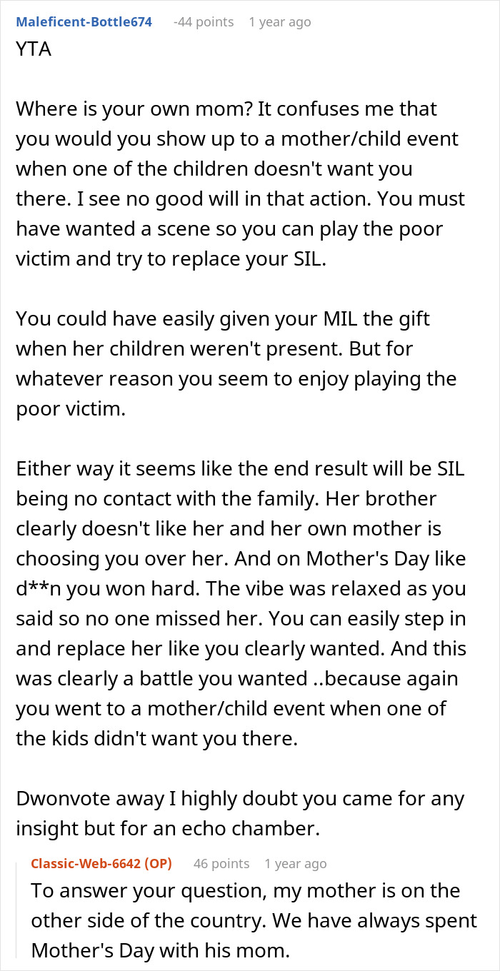 SIL Issues A Mother's Day Ultimatum, Follows Through With A Full Meltdown When It Gets Ignored SIL Issues A Mother's Day Ultimatum, Follows Through With A Full Meltdown When It Gets Ignored