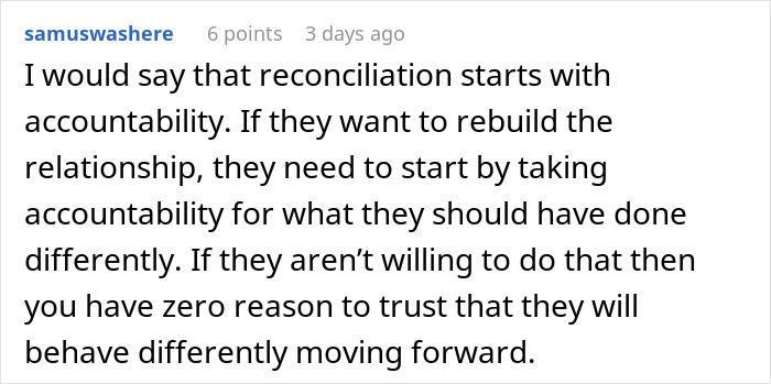 Insight on reconciliation starting with accountability in parent relationships Insight on reconciliation starting with accountability in parent relationships