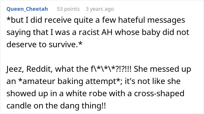 Reddit comment about hateful messages over a gender reveal cake baking mistake Reddit comment about hateful messages over a gender reveal cake baking mistake