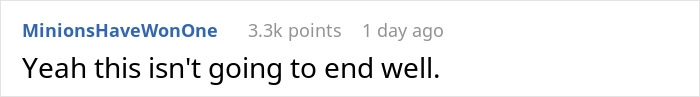 Comment predicting a bad outcome Comment predicting a bad outcome