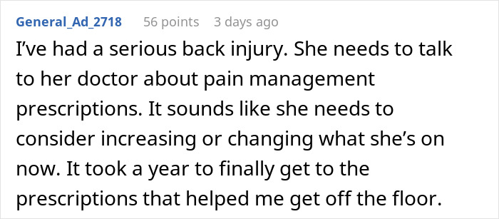 Pain management advice for serious back injuries in relationships